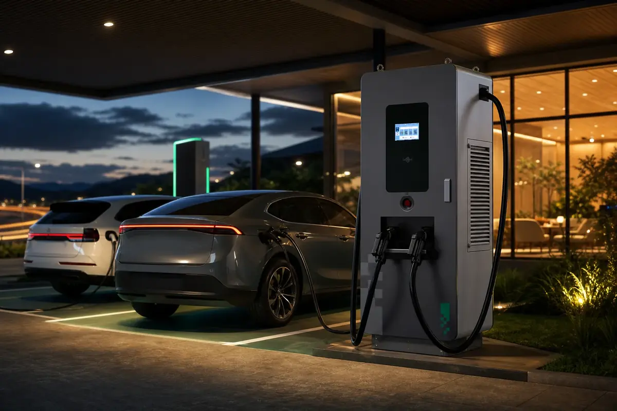 Carregador rápido BENY DC 80 kW em eletroposto premium